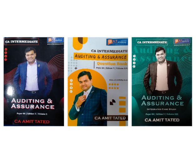 Picture of CA INTER AUDIT BOOK + QUESTION BANK + INTEGRATED CASE STUDY by CA Amit Tated 