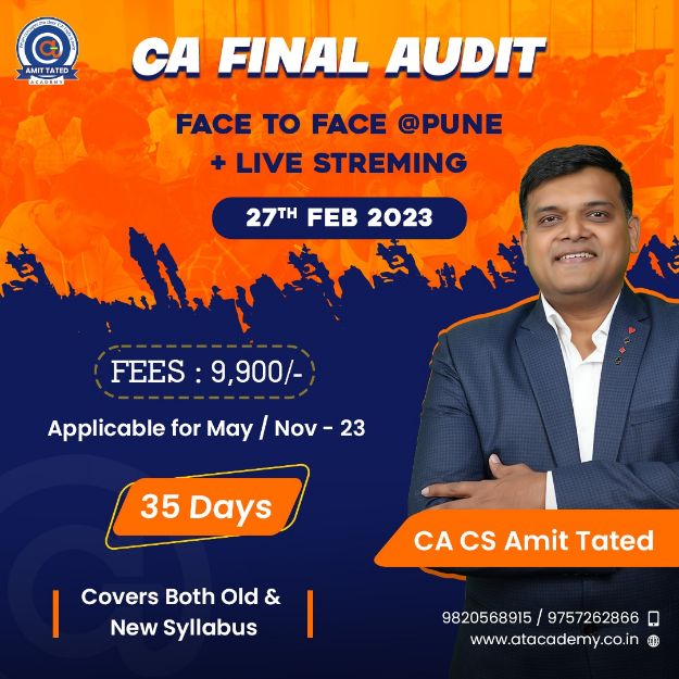 Picture of CA Final Audit Live Streaming Batch  By - CA CS Amit Tated