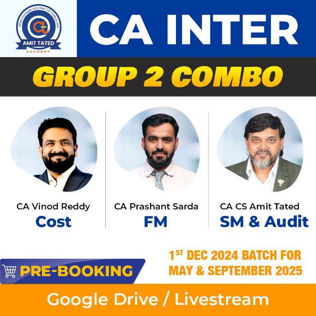 Picture of CA Inter Group 2 Combo Cost, FM, SM , Audit BY Vinod Reddy,Prashant Sarda and Amit Tated - May/Sep 2025