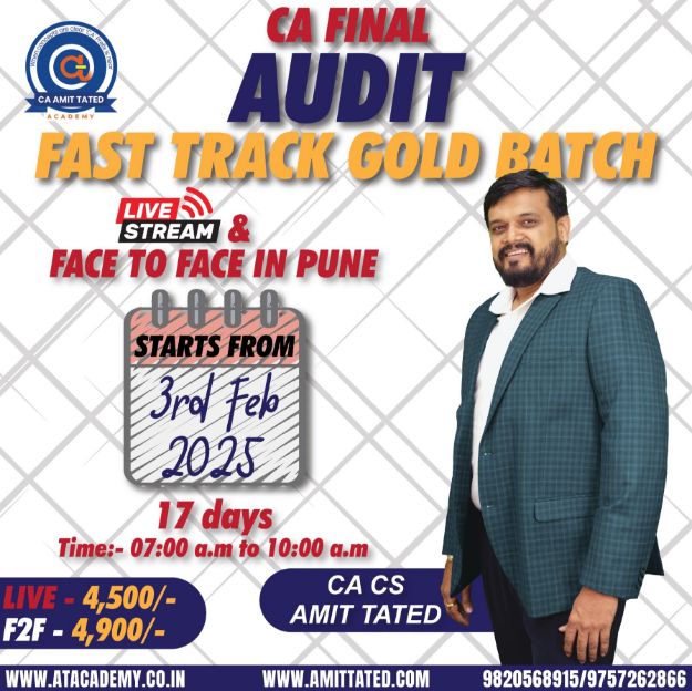 Picture of CA FINAL AUDIT FAST TRACK GOLD BATCH BY CA CS AMIT TATED 