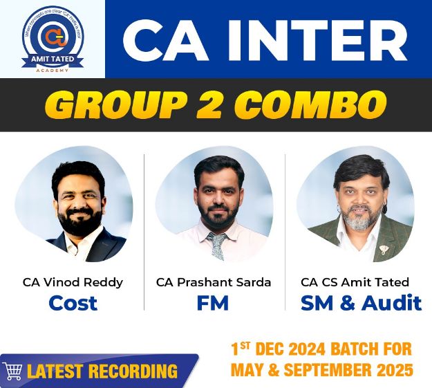 Picture of CA Inter Group 2 Combo Cost, FM, SM , Audit BY Vinod Reddy,Prashant Sarda and Amit Tated - May/Sep 2025