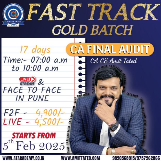 Picture of CA FINAL AUDIT FAST TRACK GOLD BATCH BY CA CS AMIT TATED 