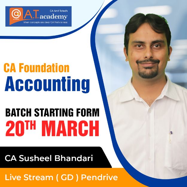 Picture of CA Foundation Accounting For Sep 25 & Jan 26 By CA Susheel Bhandari