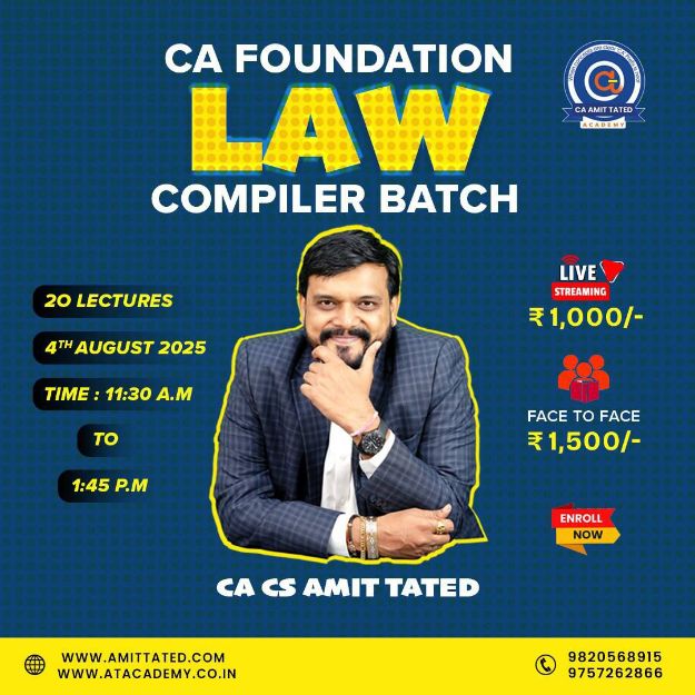 Picture of CA FOUNDATION LAW COMPILER BATCH BY CA AMIT TATED